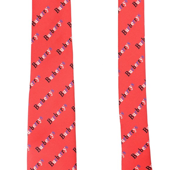 Burberry Men's 100% Silk Red Graphic Print Tie - Picture 2 of 6